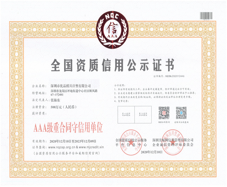 AAA级重合同守信用单位